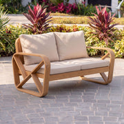 Bålamöllan – 2-seater teak lounge sofa with cushions